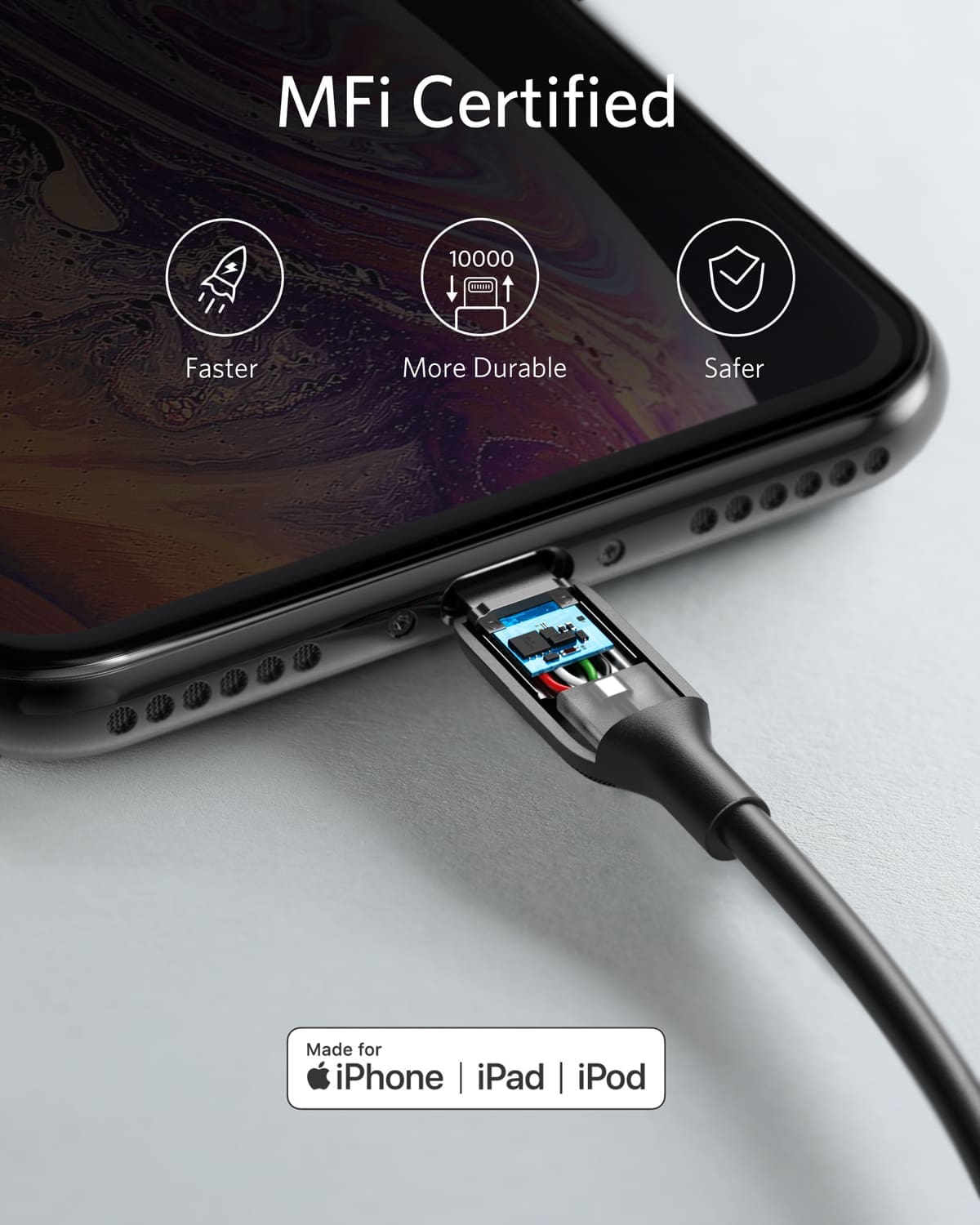 Anker PowerLine III USB-A Cable with Lightning Connector 6ft - Image 3